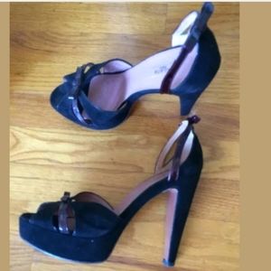 Alaia Black Suede platform Pumps Pin Up fetish Vintage